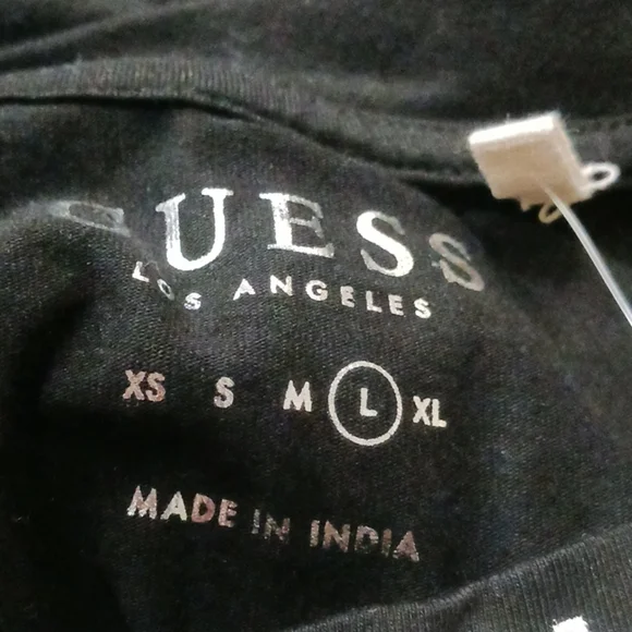 Women's Guess Logo Black and White Cropped Top. SIZE LARGE. - Picture 9 of 11